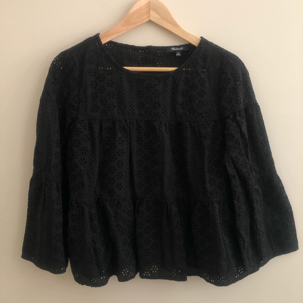 Madewell Black Eyelet Blouse